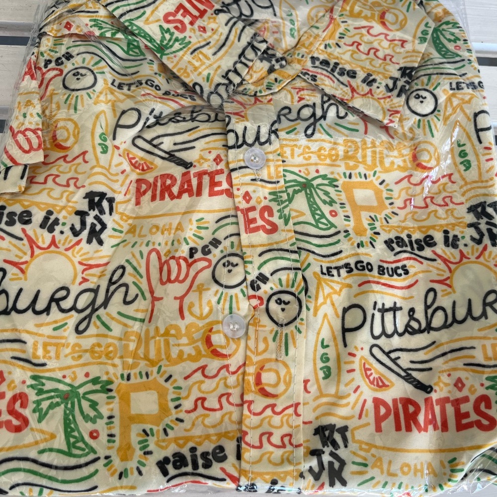 PITTSBURGH PIRATES HAWAIIAN SHIRT XL BUCKET HAT GIVEAWAY 8/8/25 8/9/25 LUAU NWT